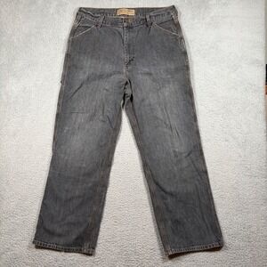 Old Navy OND Painters Carpenter Jeans Mens 36x32 Faded Black Gray Workwear Pants